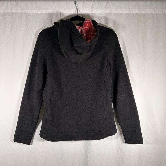 North Face Hoodie Sweater Women's Small Black Fleece Pockets Snap Neck - Picture 8 of 12